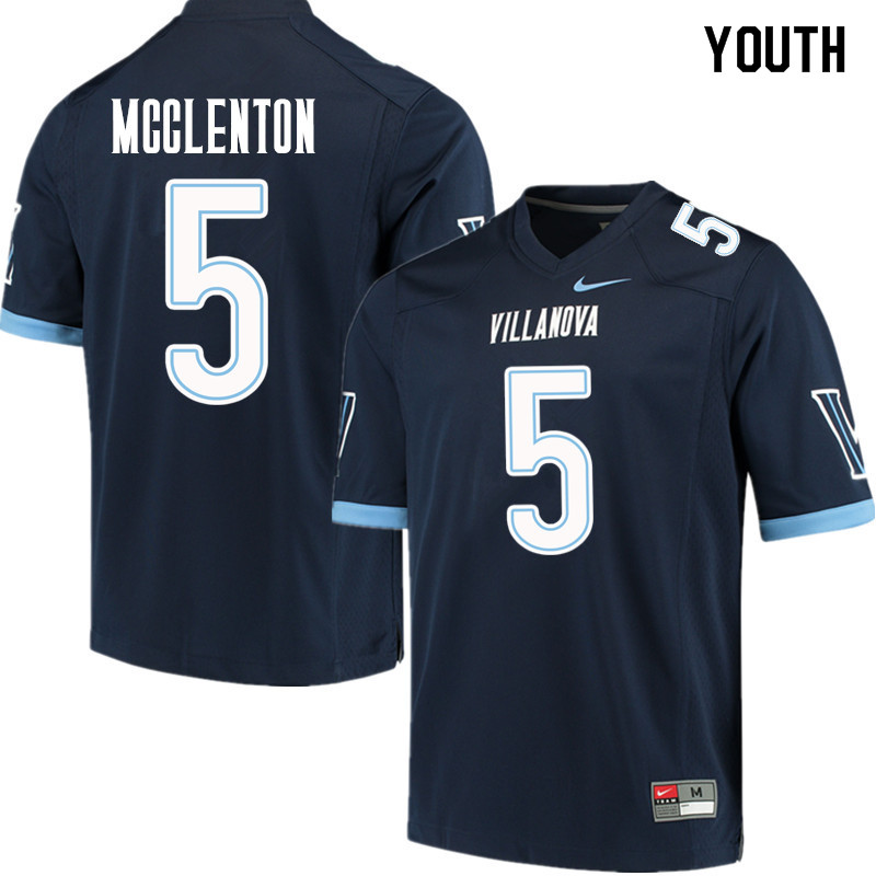 Youth #5 Jarrett McClenton Villanova Wildcats College Football Jerseys Sale-Navy